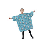 NNEDSZ Hoodie Blanket (Kids Sheep light blue )