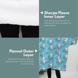 NNEDSZ Hoodie Blanket (Kids Sheep light blue )