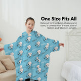 NNEDSZ Hoodie Blanket (Kids Sheep light blue )