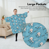 NNEDSZ Hoodie Blanket (Kids Sheep light blue )