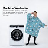 NNEDSZ Hoodie Blanket (Kids Sheep light blue )
