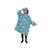 NNEDSZ Hoodie Blanket (Kids Sheep light blue )
