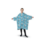 NNEDSZ Hoodie Blanket (Kids Sheep light blue )