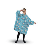NNEDSZ Hoodie Blanket (Kids Sheep light blue )