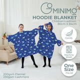 NNEDSZ Hoodie Blanket (Kids Dinosaur Dark blue)