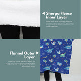 NNEDSZ Hoodie Blanket (Kids Dinosaur Dark blue)