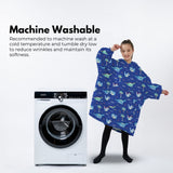 NNEDSZ Hoodie Blanket (Kids Dinosaur Dark blue)