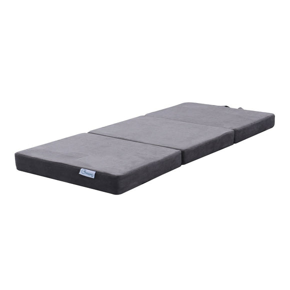 NNEDSZ 3 Fold Folding Mattress Single Light Grey