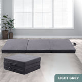 NNEDSZ 3 Fold Folding Mattress Single Light Grey