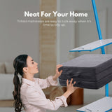 NNEDSZ 3 Fold Folding Mattress Single Light Grey