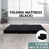 NNEDSZ 4 Fold Folding Mattress Black Air Mesh