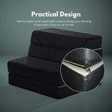 NNEDSZ 4 Fold Folding Mattress Black Air Mesh