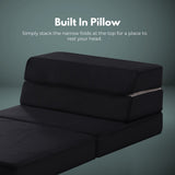 NNEDSZ 4 Fold Folding Mattress Black Air Mesh