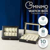 NNEDSZ 10 Slot Watch Holder Box PU Leather Display Storage Case