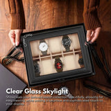 NNEDSZ 10 Slot Watch Holder Box PU Leather Display Storage Case