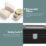 NNEDSZ 10 Slot Watch Holder Box PU Leather Display Storage Case