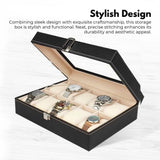 NNEDSZ 10 Slot Watch Holder Box PU Leather Display Storage Case