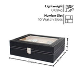 NNEDSZ 10 Slot Watch Holder Box PU Leather Display Storage Case