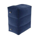 NNEDSZ Inflatable Travel Foot Rest Pillow with Adjustable Three Layers Height (Navy Blue)
