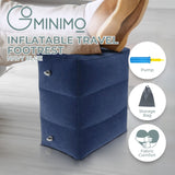 NNEDSZ Inflatable Travel Foot Rest Pillow with Adjustable Three Layers Height (Navy Blue)