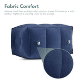 NNEDSZ Inflatable Travel Foot Rest Pillow with Adjustable Three Layers Height (Navy Blue)