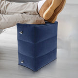 NNEDSZ Inflatable Travel Foot Rest Pillow with Adjustable Three Layers Height (Navy Blue)