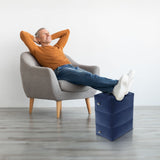 NNEDSZ Inflatable Travel Foot Rest Pillow with Adjustable Three Layers Height (Navy Blue)