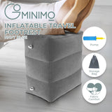 NNEDSZ Inflatable Travel Foot Rest Pillow with Adjustable Three Layers Height (Grey)
