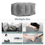 NNEDSZ Inflatable Travel Foot Rest Pillow with Adjustable Three Layers Height (Grey)