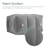 NNEDSZ Inflatable Travel Foot Rest Pillow with Adjustable Three Layers Height (Grey)