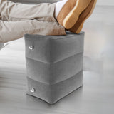 NNEDSZ Inflatable Travel Foot Rest Pillow with Adjustable Three Layers Height (Grey)