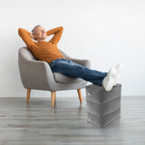 NNEDSZ Inflatable Travel Foot Rest Pillow with Adjustable Three Layers Height (Grey)