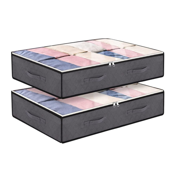 NNEDSZ 2 Pack 100L Large Underbed Clothes Storage Bag Home Organizer Box Bag