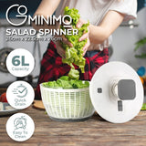 NNEDSZ Multifunctional 6L Grips Press Salad Spinner (White)