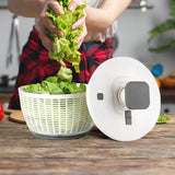 NNEDSZ Multifunctional 6L Grips Press Salad Spinner (White)