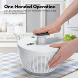 NNEDSZ Multifunctional 6L Grips Press Salad Spinner (White)