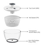 NNEDSZ Multifunctional 6L Grips Press Salad Spinner (White)