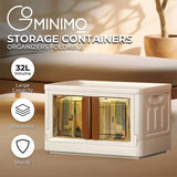 NNEDSZ 32L Foldable Storage Organizers(lvory+Brown)