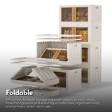 NNEDSZ 32L Foldable Storage Organizers(lvory+Brown)