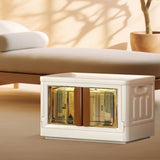 NNEDSZ 32L Foldable Storage Organizers(lvory+Brown)