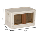 NNEDSZ 32L Foldable Storage Organizers(lvory+Brown)