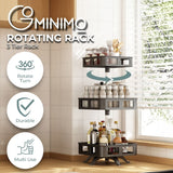 NNEDSZ 3 Tier Rotating Spice Rack Square Shape (Black)