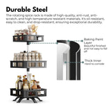 NNEDSZ 3 Tier Rotating Spice Rack Square Shape (Black)