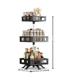 NNEDSZ 3 Tier Rotating Spice Rack Square Shape (Black)