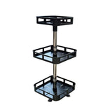 NNEDSZ 3 Tier Rotating Spice Rack Square Shape (Black)