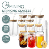 NNEDSZ 16Oz 12pcs Mason Jar Drinking Glass with Lid and Straw Tumbler Cup Can