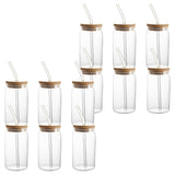 NNEDSZ 16Oz 12pcs Mason Jar Drinking Glass with Lid and Straw Tumbler Cup Can