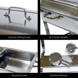 NNEDSZ GOMINIMO 9L Chafing Dish Stainless Steel Food Buffet Warmer Pan (2x4.5L Dual Trays)