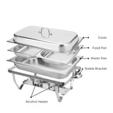NNEDSZ GOMINIMO 9L Chafing Dish Stainless Steel Food Buffet Warmer Pan (2x4.5L Dual Trays)