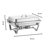 NNEDSZ GOMINIMO 9L Chafing Dish Stainless Steel Food Buffet Warmer Pan (2x4.5L Dual Trays)